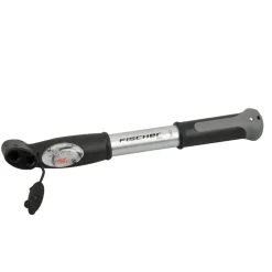 Fischer Bikes Mini-Pumpe mit Doppelhub Duokopf silber
