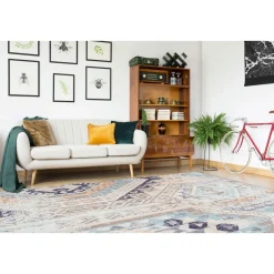 Flachflorteppich „Indiana 200“, multi/blau