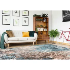 Flachflorteppich „Indiana 300“, blau/braun