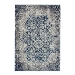 Flachflorteppich „River 140“, grau/multi