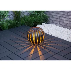 Flector Garten LED-Solar-Kugelleuchte Naxos kupfer