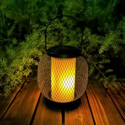 Solar-Laterne Kea inkl Flammeneffekt schwarz Metall^Flector
