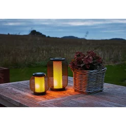 Solar-Laterne Kea inkl Flammeneffekt schwarz Metall^Flector