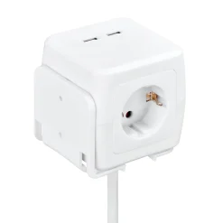 Flector Technik Steckdosenwürfel 4-fach und 2 x USB