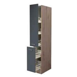 Küchen-Apothekerschrank „Tiago“, 30x200x57,1 cm, basaltgrau/ San Remo Eiche^Flex-Well Sale