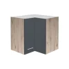 Flex-Well Küchen-Eckoberschrank „Tiago“, 60/60x54,8x32 cm, basaltgrau/San Remo Eiche