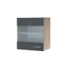 Küchen-Glasoberschrank „Tiago“, 50x54,8x32 cm, basaltgrau/San Remo Eiche*Flex-Well New