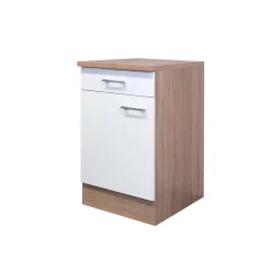 Flex-Well Küchenunterschrank „Samoa“, 50x85x60 cm, weiß/Sonoma Eiche