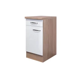 Flex-Well Küchenunterschrank „Valero“, 40x86x60 cm, weiß/Sonoma Eiche