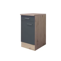 Küchenunterschrank „Tiago", 40x85x60 cm, basaltgrau/San Remo Eiche^Flex-Well Online