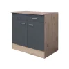 Küchenunterschrank „Tiago", 80x85x60 cm, basaltgrau/San Remo Eiche^Flex-Well New