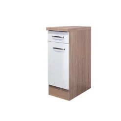 Küchenunterschrank „Valero“, 30x86x60 cm, weiß/Sonoma Eiche^Flex-Well Online