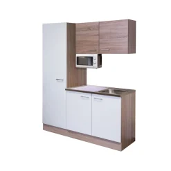 Flex-Well Singleküche „SAMOA 1005-000“,150x60 cm, weiß-sonoma eiche