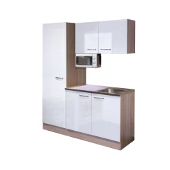 Flex-Well Singleküche „VALERO 1005-000“, 150x60, weiß-sonoma eiche