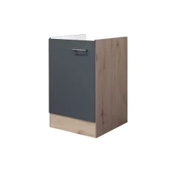 Flex-Well Spülenunterschrank „Tiago“, 50x82,2x57,1 cm, basaltgrau/San Remo Eiche
