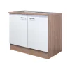 Spülenunterschrank „Samoa“, 100x82,2x57,1 cm, weiß/Sonoma Eiche, inkl. Spüle*Flex-Well