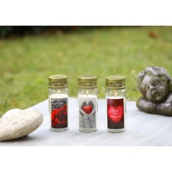 Flower Power Grabkerze GLORIA klein 6,3 x 16,5 cm Glas^ Outlet