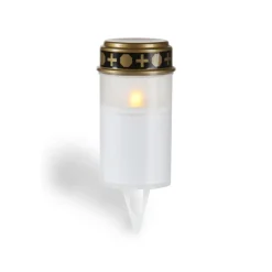 Flower Power LED Outdoor Grablampe mit Dorn SPINA WHITE 7 x 13 cm Kunststoff^ Hot