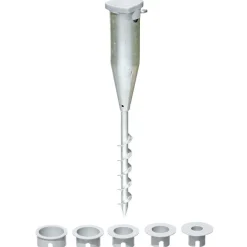 Alberts GAH Einschraub-Bodenhülse feuerverzinkt für Zaunpfähle 25-62 mm 570 mm lang