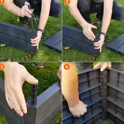 Garantia Hochbeet Ergo Quadro TurboPlus U L 80t Wood, inkl. FLORA Wassersparsystem