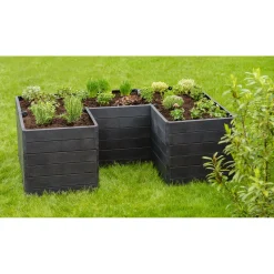 Hochbeet Ergo Quadro U L 75 Stone, inkl. FLORA Wassersparsystem*Garantia Clearance