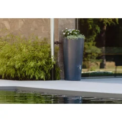 Garantia Regentonne Stone 2in1 210 Liter lava inkl. Pflanzschale