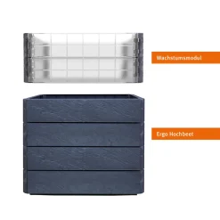 Hochbeet ERGO QUADRO Turbo M 75 Stone inkl FLORA*Garantia