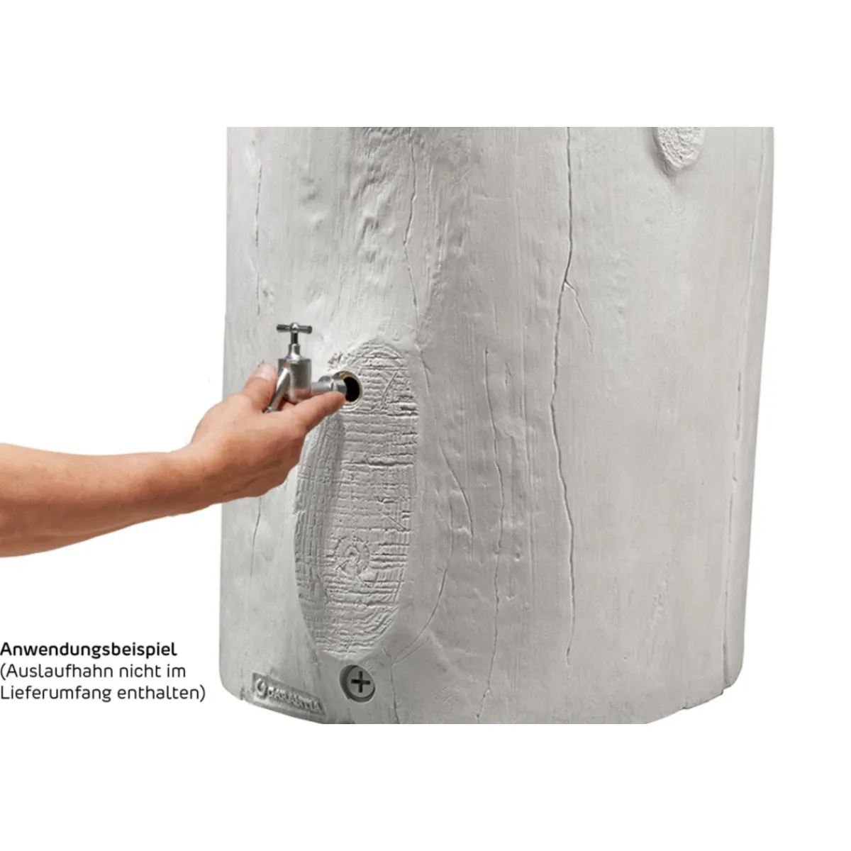 Regentonne Woodstock Baumstamm 250 L grau*Garantia Clearance