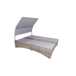 Garden Pleasure Doppelliege PESCARA Stahl, Kunststoffgeflecht, grau, schwarz^ Best