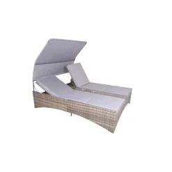 Garden Pleasure Doppelliege PESCARA Stahl, Kunststoffgeflecht, grau, schwarz^ Best