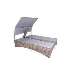 Garden Pleasure Doppelliege PESCARA Stahl, Kunststoffgeflecht, grau, schwarz^ Best