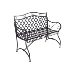 Garden Pleasure Gartenbank PORAK Stahl, pulverbeschichtet, matt-schwarz* Outlet