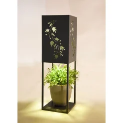 Garden Pleasure Licht-Dekosäule ZAYN Eisen, pulverbeschichtet, grau