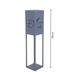 Garden Pleasure Licht-Dekosäule VIVIAN Stahl, grau, pulverbeschichtet