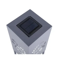 Garden Pleasure Licht-Dekosäule VIVIAN Stahl, grau, pulverbeschichtet