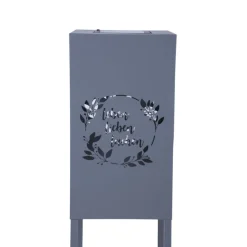 Garden Pleasure Licht-Dekosäule VIVIAN Stahl, grau, pulverbeschichtet