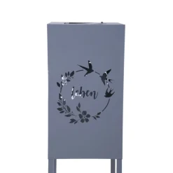 Garden Pleasure Licht-Dekosäule VIVIAN Stahl, grau, pulverbeschichtet