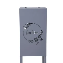 Garden Pleasure Licht-Dekosäule VIVIAN Stahl, grau, pulverbeschichtet