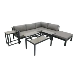 Garden Pleasure Lounge-Eckgruppe MIRANDA, 5-tlg. Alu / Olefin / Nonwood, grau^ Online