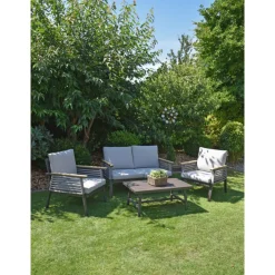Garden Pleasure Lounge-Gruppe DENIA Aluminium, Non-Wood, Seilbespannung* Sale