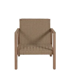 Garden Pleasure Lounge-Set SAN MATEO, 4-teilig, Eukalyptus,Geflecht,Polyester100%