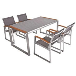 Garden Pleasure Tischgruppe AVA 5-tlg. Aluminium, Nonwood, Kunststoffgewebe