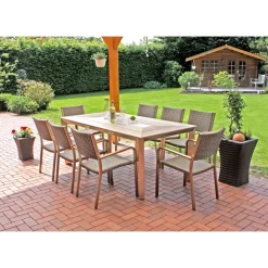 Garden Pleasure Tischgruppe FLORENCE, 9tlg. Aluminium, Nonwood, Kunststoffgefleht^ Online