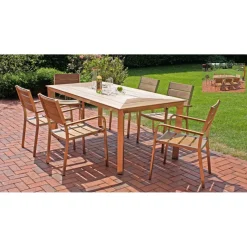 Garden Pleasure Tischgruppe FLORENCE, 9tlg. Aluminium, Polystyrol, Nonwood