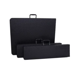 Garden Pleasure Tisch-Set VENTANA, 3-teilig Stahl / Kunststoff HDPE, schwarz