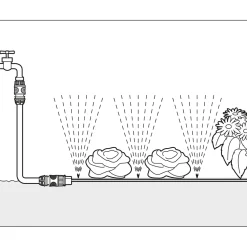 Schlauchregner mit Anschlußteilen grün^Gardena Discount