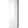 Garderobenschrank Adison Fronten in Hochglanz mit Rillenfräsung 59 x 197 x 37 cm weiß*