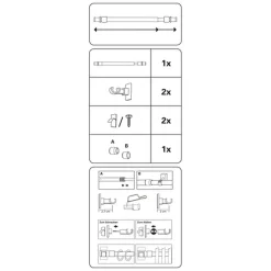 Gardinia Caféhausstange California Durchmesser 12 mm 120-225 cm weiß