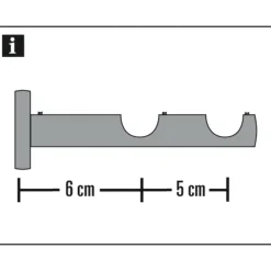 Doppelträger offen für Durchmesser 12 mm 6/5 cm Edelstahl*Gardinia Sale