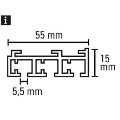 Flächenvorhangschiene 3-läufig 160 cm weiß^Gardinia Clearance